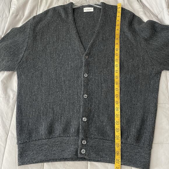 Classics Cardigan Sweater Size Large Men Gray Made In USA Grandpa Preppy… - Picture 4 of 5